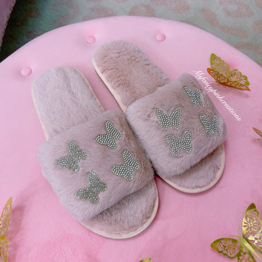 Butterfly Rhinestone Slippers - Picture 3 of 5